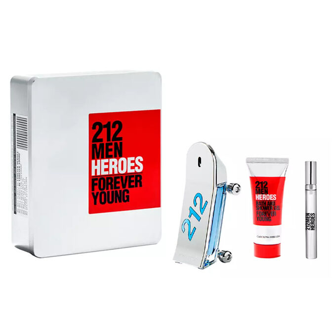 Carolina Herrera 212 Heroes Eau De Toilette Vaporisateur 90ml Coffret 3 Produits