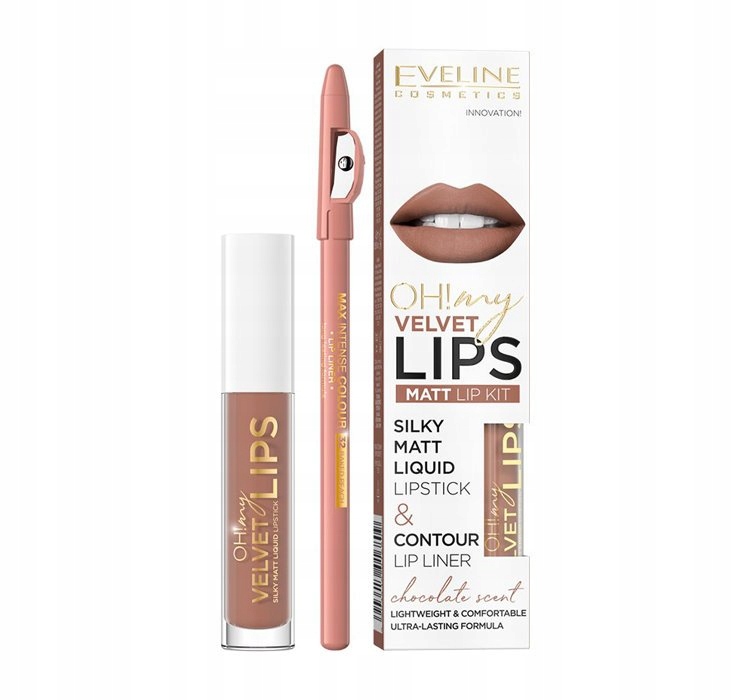 EVELINE OH MY LIPS LIQUID MATT LIPSTICK&LIP LINER NO. 11 COOKIE MILKSHAKE