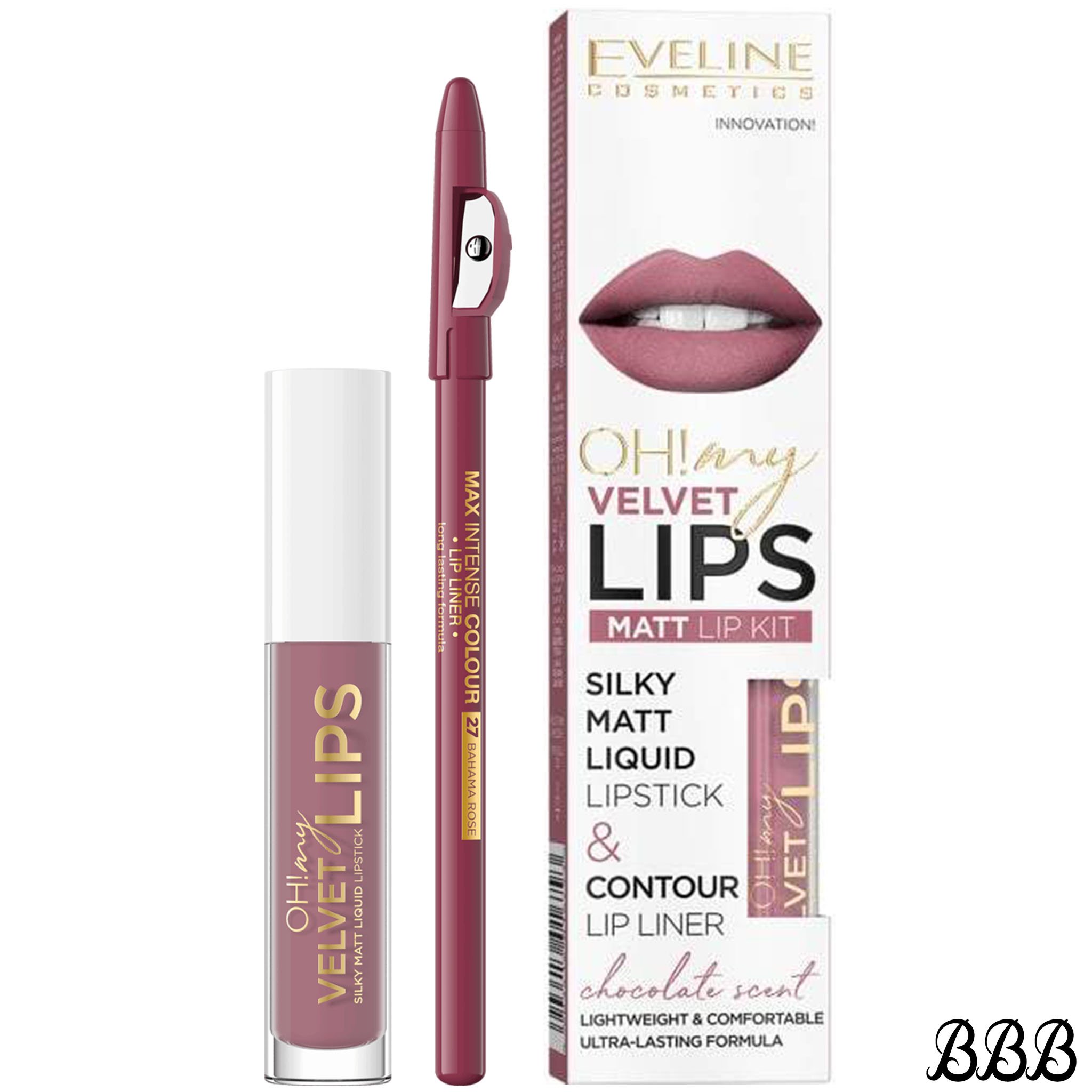 EVELINE OH MY LIPS LIQUID MATT LIPSTICK&LIP LINER NO. 13 BROWNIE BISCOTTI