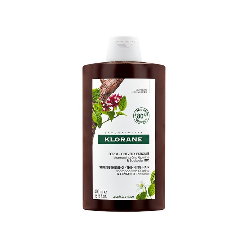 KLORANE CAPILLAIRE SHAMPOOING QUININE ET EDELWEISS BIO FLACON DE 400ML