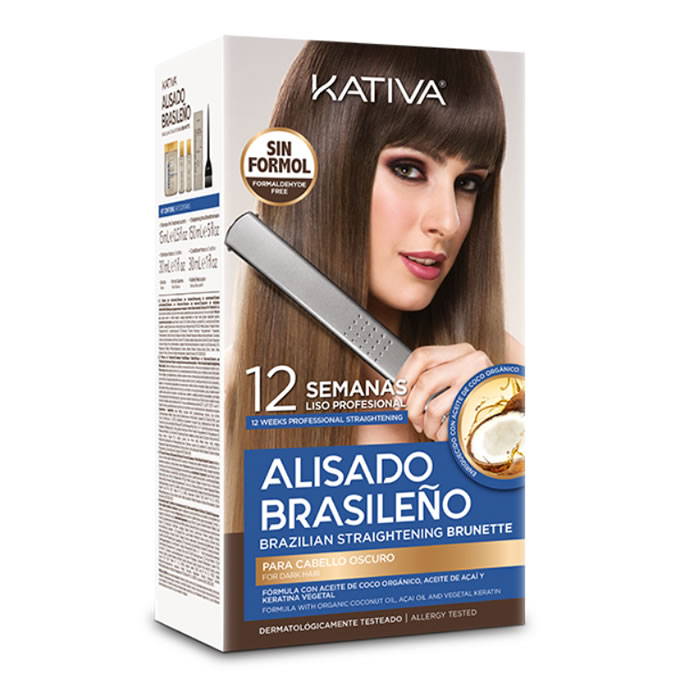 Kativa Brunette Brazilian Straightening Kit for Dark Hair