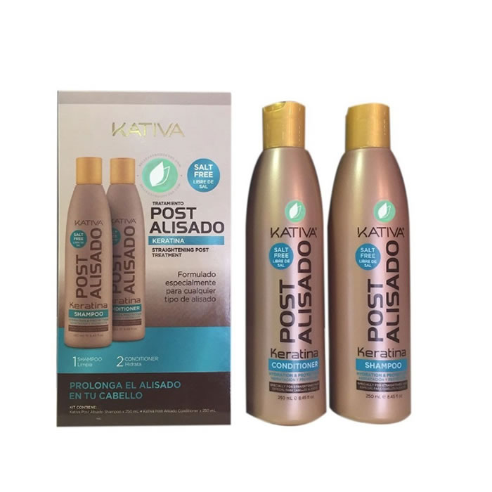 Kativa Post Relaxer Kit X 2 Units (Shampoo + Conditioner 250 Ml X X 250 Ml)