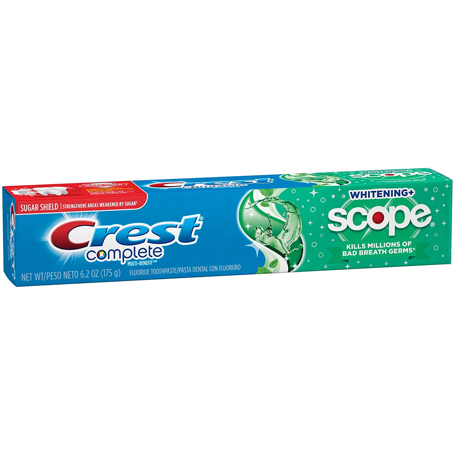 Crest Complete Multi-Benefit Fluoride Toothpaste, Whitening + Scope, Minty Fresh 6.2 oz