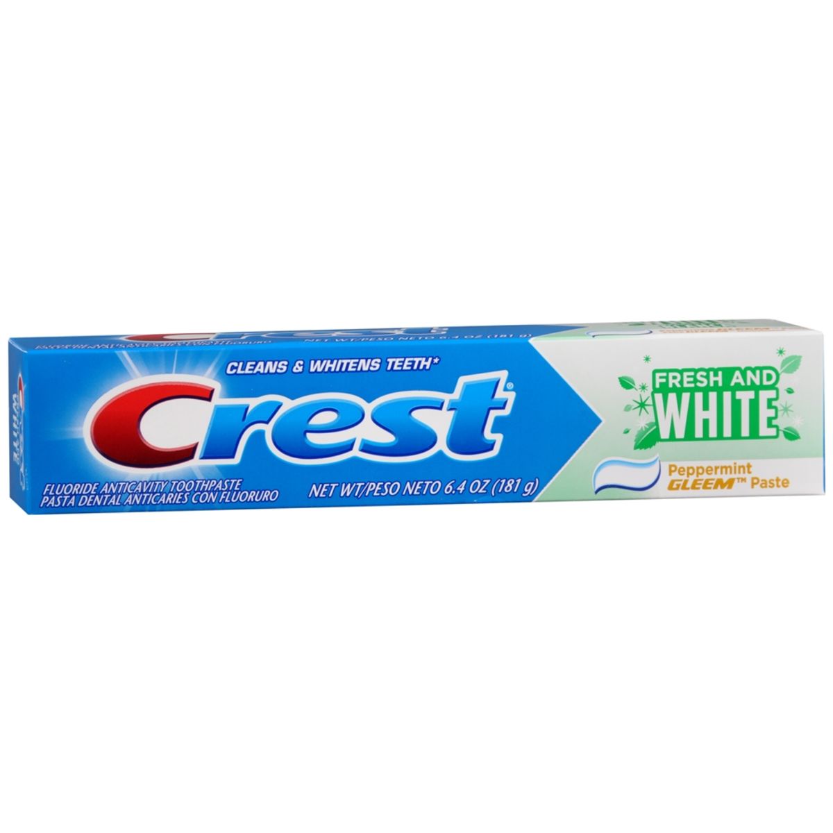 Crest Fresh and White Fluoride Anticavity Toothpaste Peppermint Gleem – 6.4 OZ