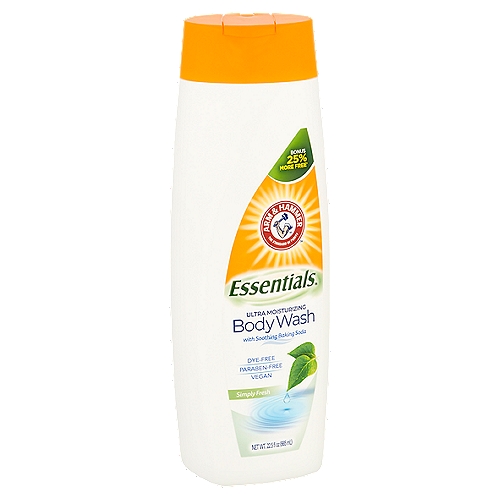 Arm & Hammer Essentials Ultra Replenishing Body Wash with Simply Fresh Scent, 12-oz.