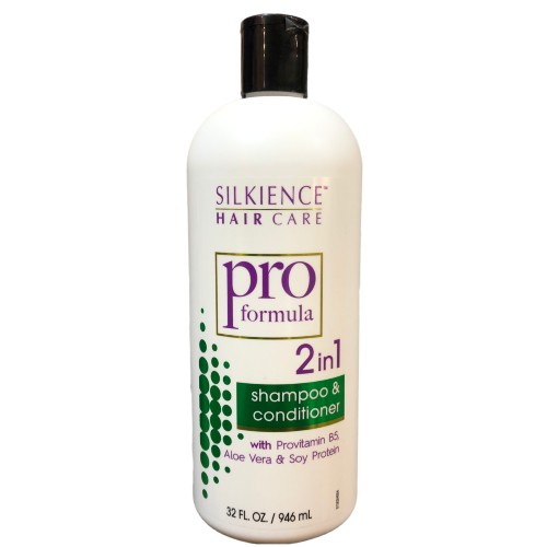 Silkience Hair Care Pro Formula 2 in 1 Shampoo and Conditioner With Pro Viatmin B5, Aloe Vera & Soy Protein 32 Fl oz