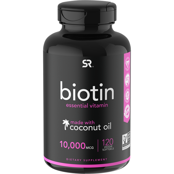 Sports Research, Biotin with Coconut Oil, 10,000 mcg, 120 Veggie Softgels