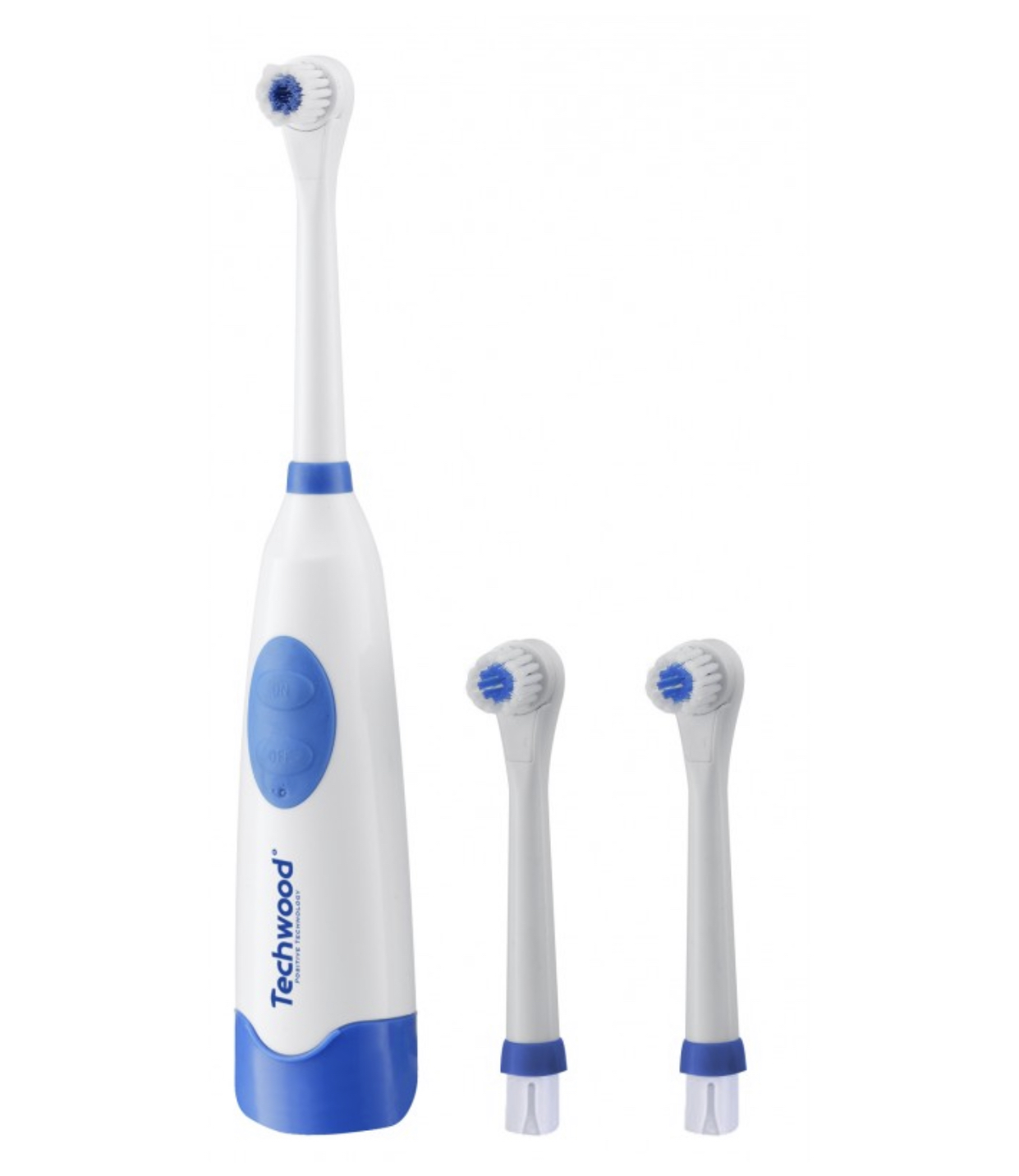 TECHWOOD Brosse à Dents Electrique Bleu avec 3 brossettes