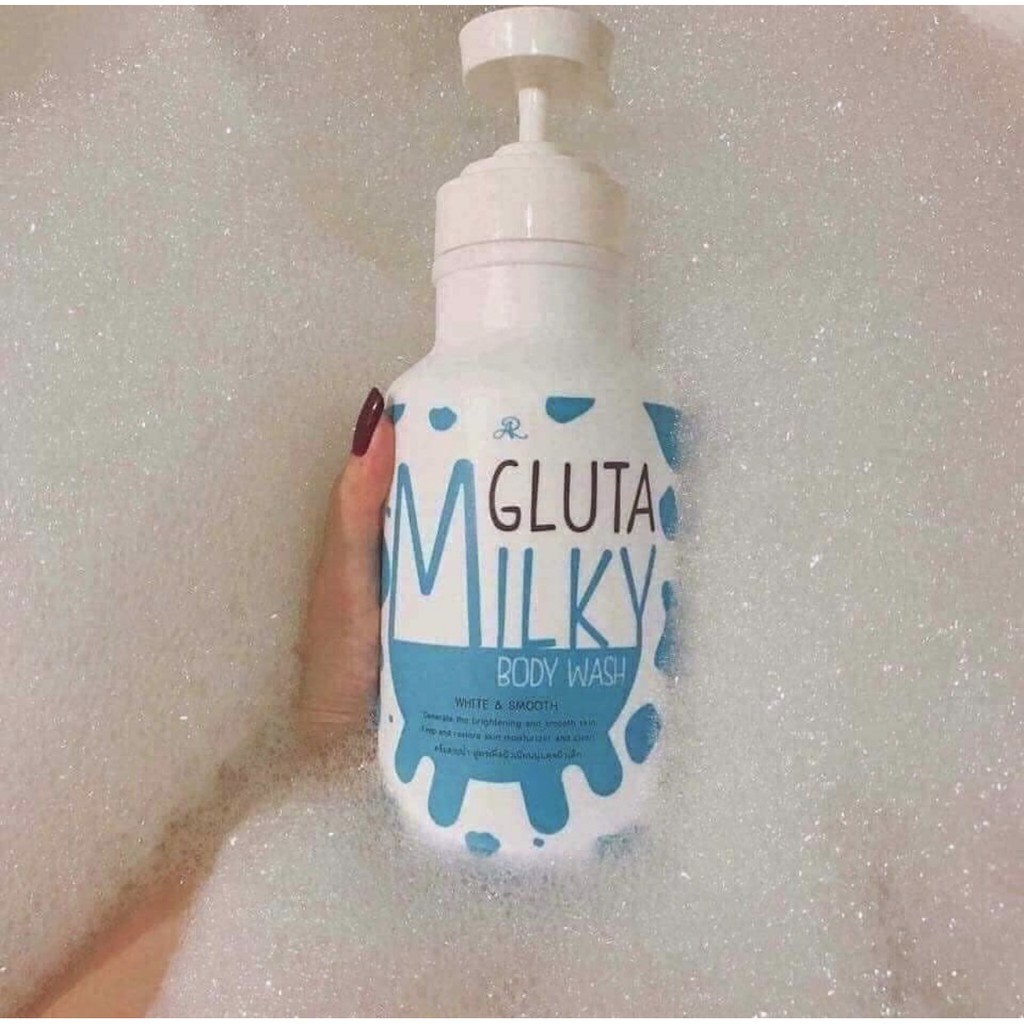 GLUTA MILKY BODY WASH WHITE AND SMOOTH 800ML