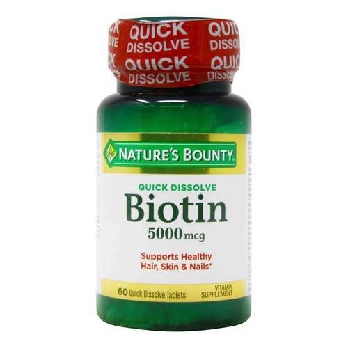 Nature's Bounty, Biotin, 5,000 mcg, 60 Quick Dissolve Tablets