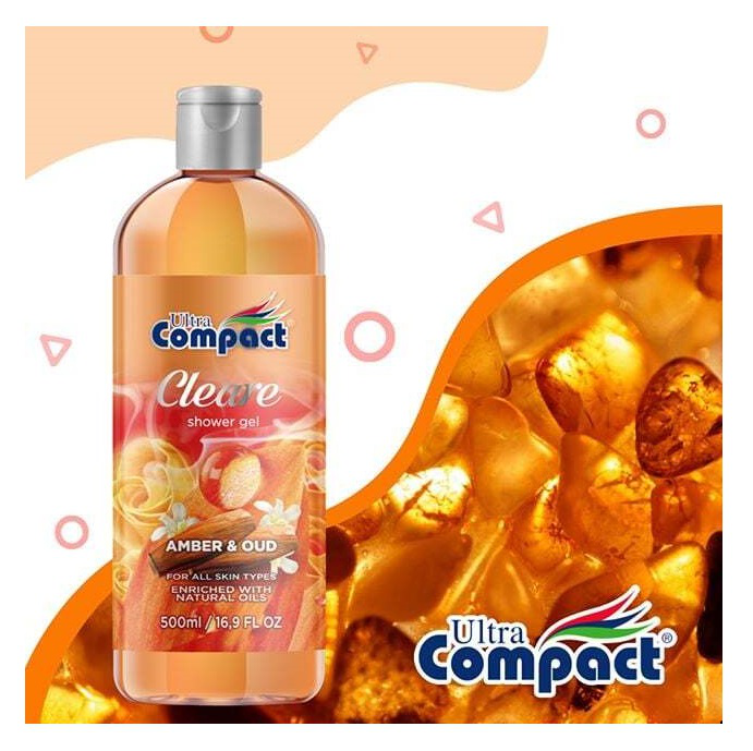 ULTRA COMPACT CLEARE SHOWER GEL AMBER & OUD 500ML