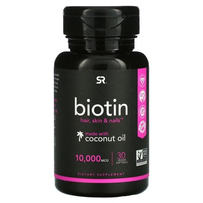 Sports Research, Biotin with Coconut Oil, 10,000 mcg, 30 Veggie Softgels