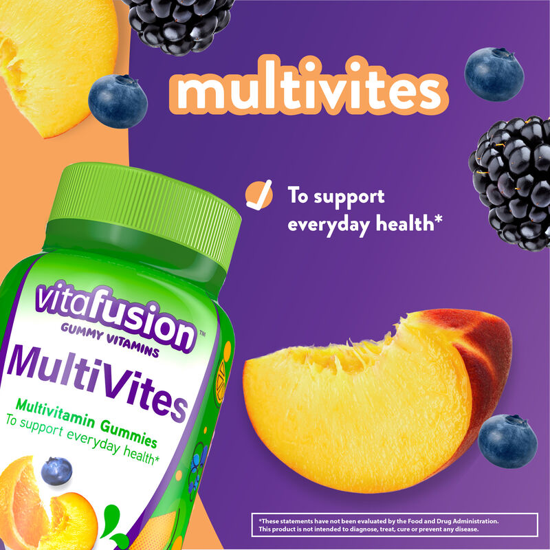 Vitafusion Multi Vites Gummy Vitamins, Berry, Peach and Orange - 250 Gummies