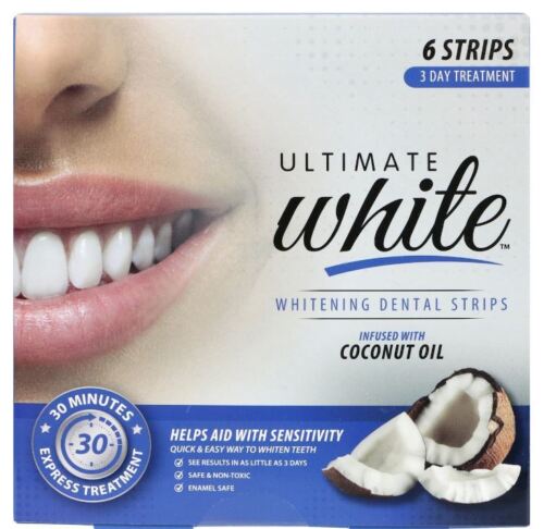 Ultimate White Whitening Dental Strips Infused With Coconut Oil