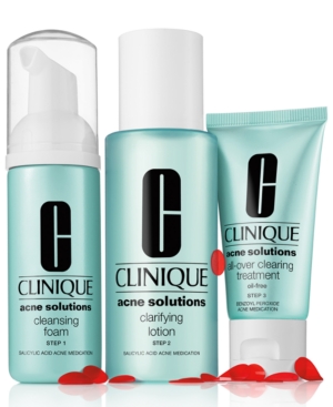 CLINIQUE- Anti-Blemish Solutions 3-Step System: Cleansing Foam + Clarifying Lotion + Clearing Treatment 3pcs