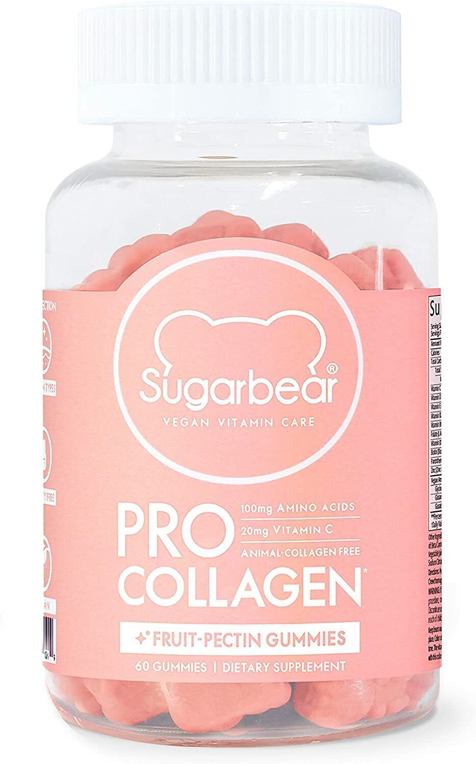 SugarBear ProCollagen, Vegan Collagen Gummies, Amino Acids with Glycine