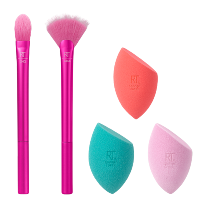 Real Techniques – Limited Edition Bright Finish Makeup Brush & Sponge Set