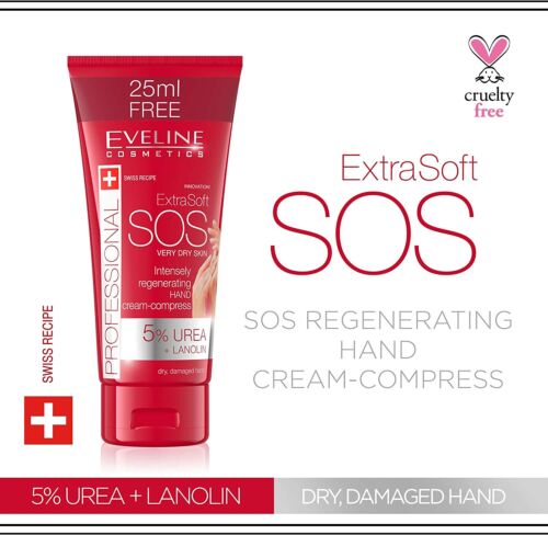 Eveline Cosmetics Rich Moisturising Repair Hand and Nail SOS Cream - 100ml