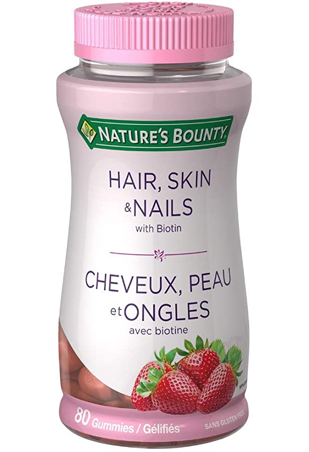 NATURE'S BOUNTY HAIR, SKIN & NAILS GUMMIES WITH BIOTIN STRAWBERRY FLAVORED - 80 CT