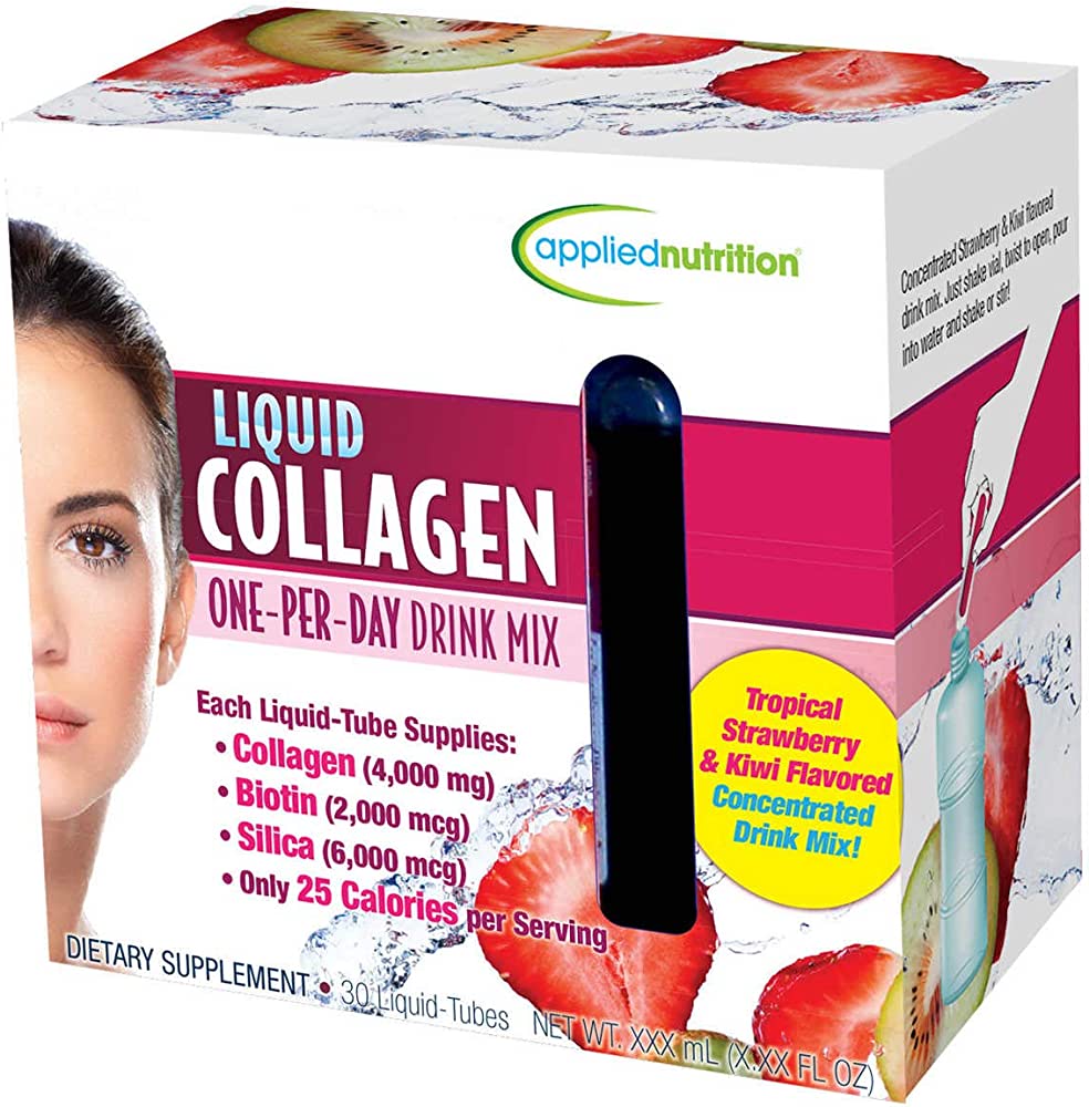 Applied Nutrition, Liquid Collagen, Skin Revitalization, Tropical Strawberry & Kiwi, 30 Liquid-Tubes, 10 ml Each