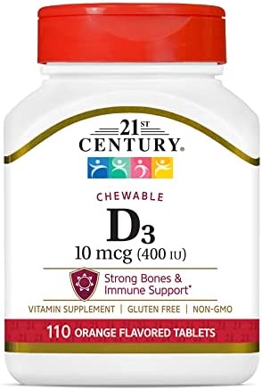 21st century, vit d3 chewable 110tb