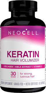 NeoCell Keratin Hair Treatment, Collagen and Amla Extract, Vitamin C, Improves Hair Strength & Shine, 60 Capsules