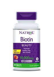 Natrol Biotin - Fast Dissolve - Strawberry - 10000 Mcg - 60 Tablets