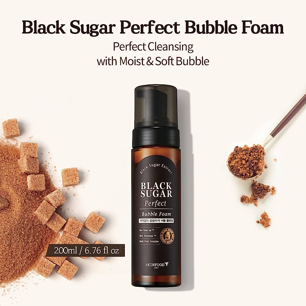 SKINFOOD, Black Sugar, Perfect Bubble Foam (200 ml)