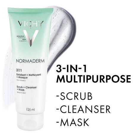 VICHY NORMADERM 3-IN-1 SCRUB + CLEANSER + MASK 125ML