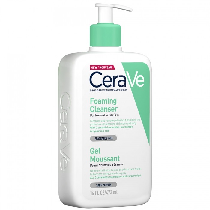 Cerave gel moussant peaux normales a grasses 473ml