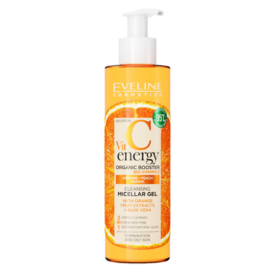 Eveline Vit C Cleansing Micellar Gel Orange Fruit Extracts & Aloe Vera 200ml