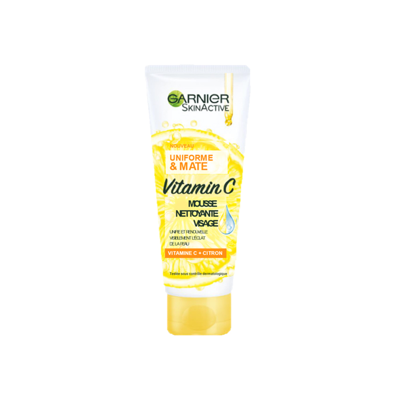 GARNIER Uniforme & Mate Mousse Nettoyante Unifiante Éclat à la Vitamine C