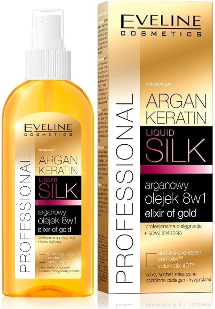 Eveline Exclusive Hair Oil Argan & Keratin 8 in 1 Gold Elixir 150 ml