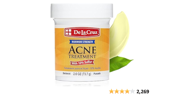 De La Cruz, Acne Treatment Ointment with 10% Sulfur, Maximum Strength, (73.7 g)