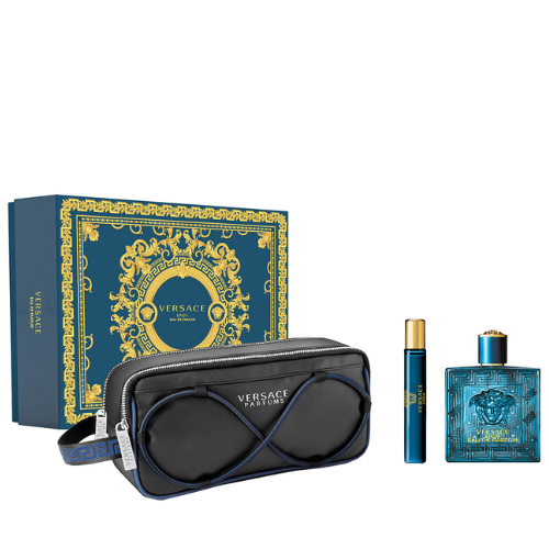 Versace Eros pour Homme Eau de Toilette 100 ml + Eau de Toilette 10 ml + cosmetic bag, gift set for men