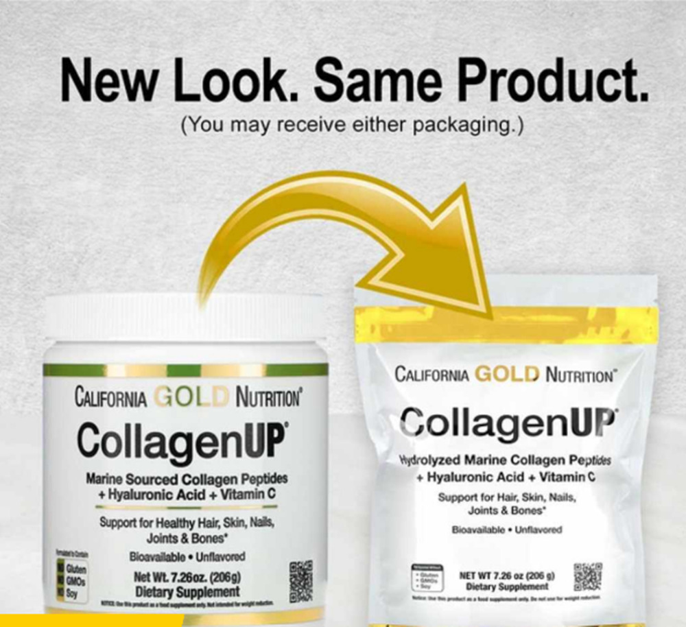 California Gold Nutrition, CollagenUP, Marine Collagen + Hyaluronic Acid + Vitam