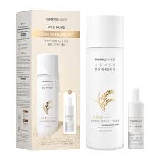 THANKYOU FARMER Rice Pure Skincare Set, Full Size Toner 200ML + Mini Size Ampoule Korean Skincare Set