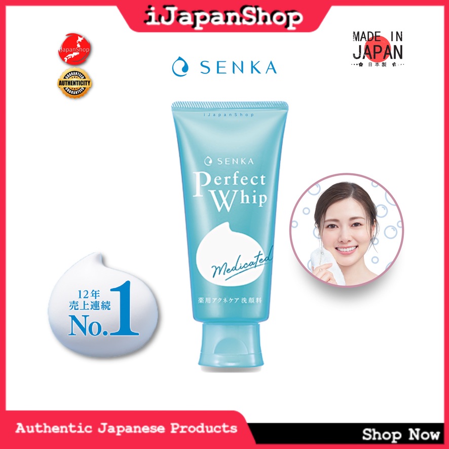 Senka Perfect Whip Medicated Acne Care Facial Wash 120g