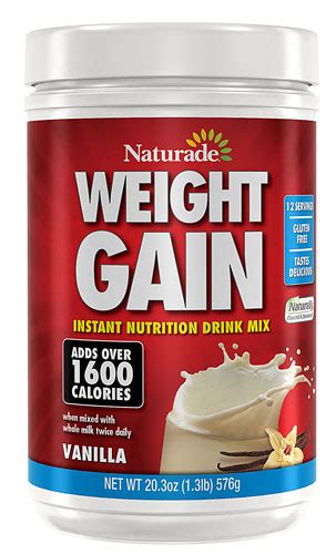 NATURADE: Weight Gain Instant Nutrition Drink Mix Vanilla, 576g