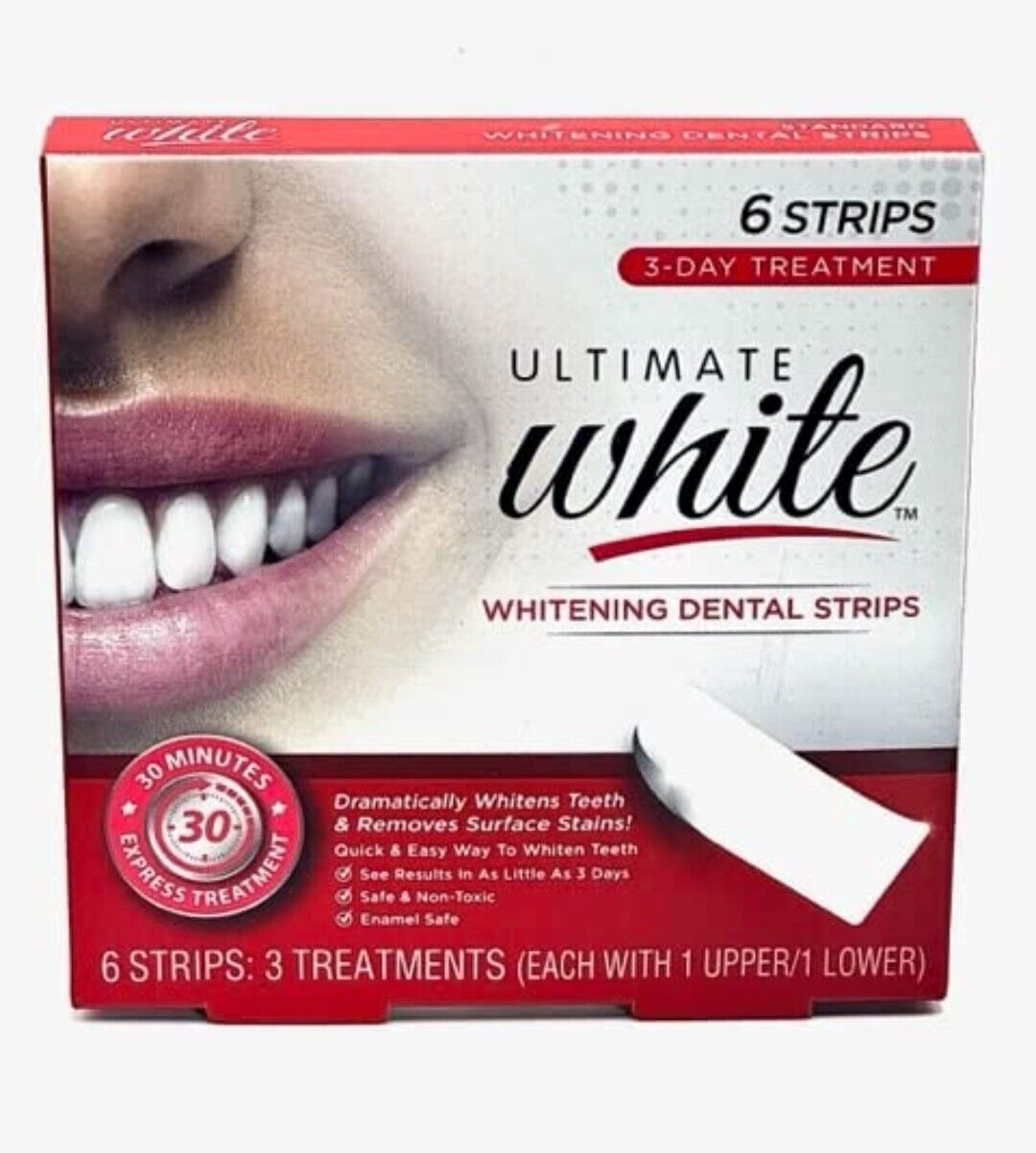 Ultimate White Whitening Dental Strips 6 Strips