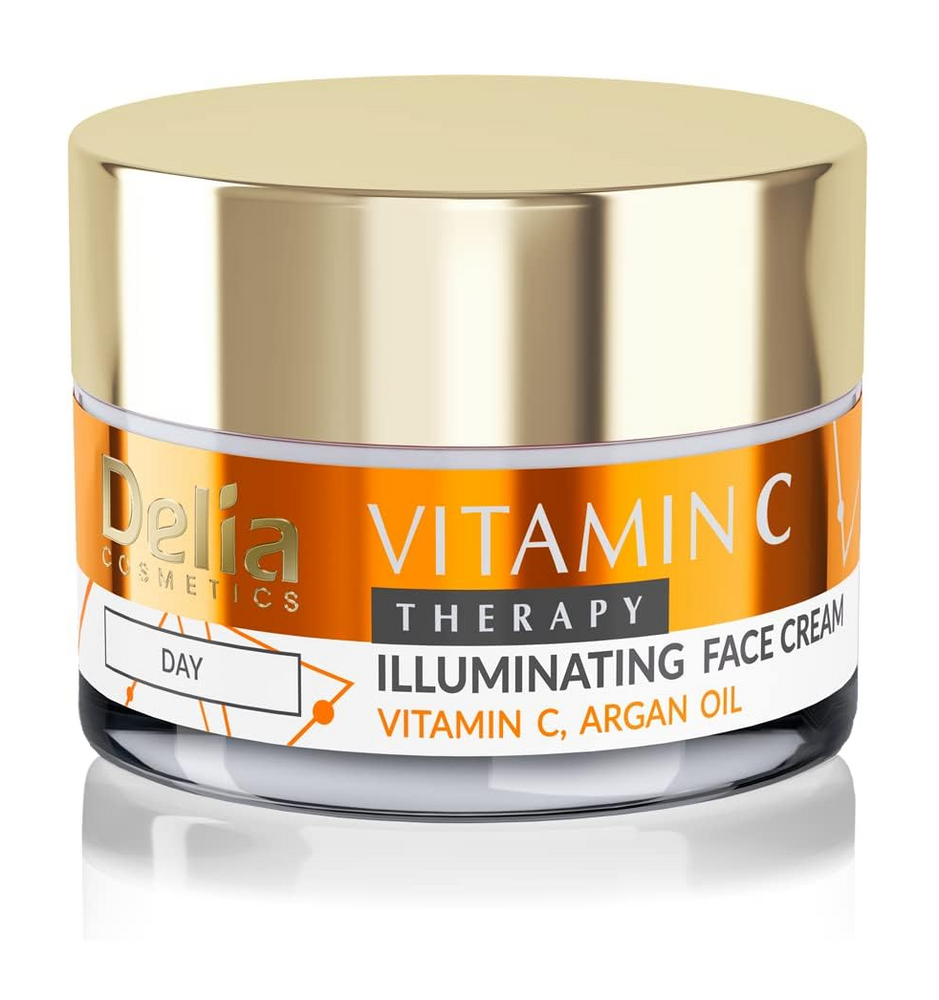 Delia Vitamin C Therapy Illuminating Face Cream, Moisturizing, Nourishing with Vitamin C, Argan Oil - 50 ml