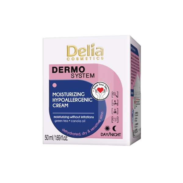 Delia DERMO Crème jour et nuit hydratante pour peaux déshydratée, sèche et sensible 50ml