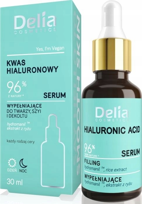 Delia Cosmetics Sérum visage, cou et décolleté ACIDE HYALURONIQUE 96% 30ml