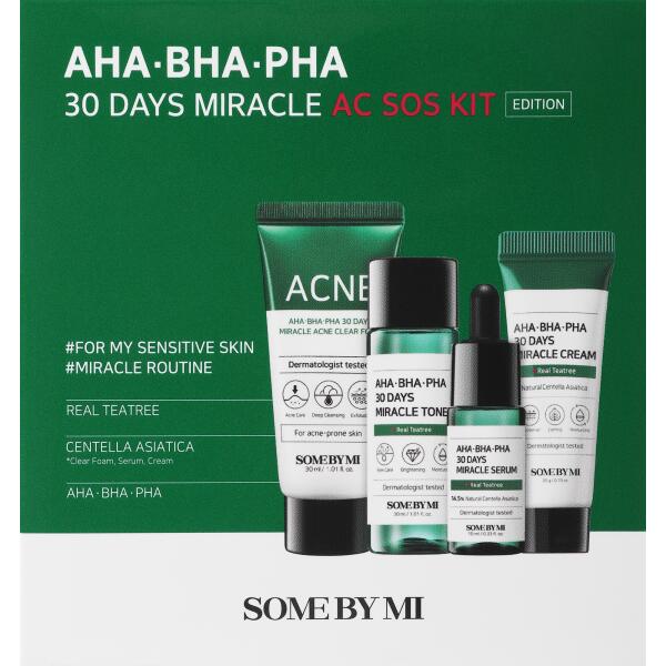 SOME BY MI AHA, BHA, PHA 30 Days Miracle AC SOS Kit 4x