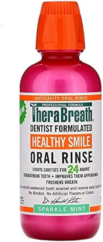 TheraBreath Healthy Smile Rinse, Sparkle Mint, 473ml