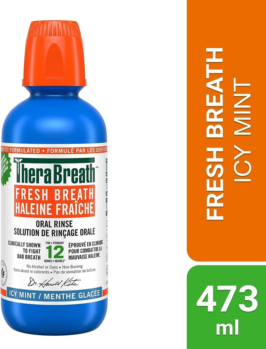 TheraBreath, Fresh Breath Oral Rinse, Invigorating Icy Mint Flavor 473ml
