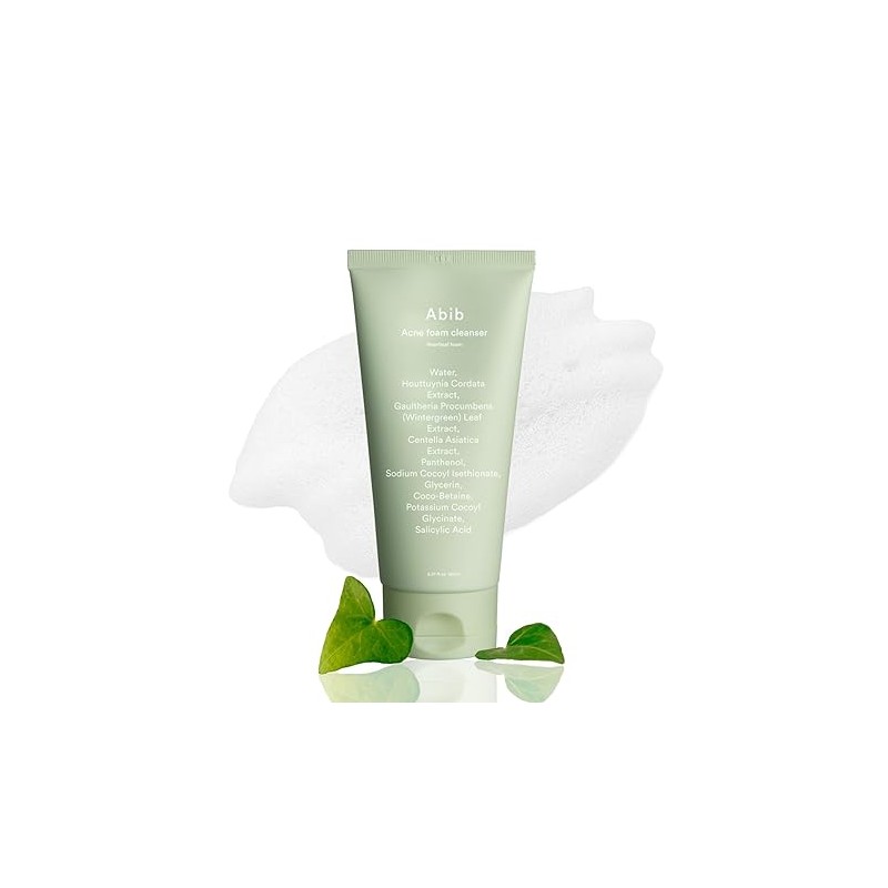 Abib Acne Foam Cleanser Heartleaf Foam 150 ml Daily Face Wash for Acne-Prone Skin, Hydrating & Soothing with Panthenol B5, Deep Cleansing for Sensitive Skin