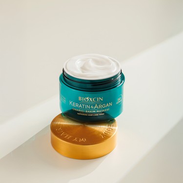 Masque réparateur capillaire Bioxcin à la kératine et à l'argan 225 ml - Cheveux abîmés et sensibles, effet Botox