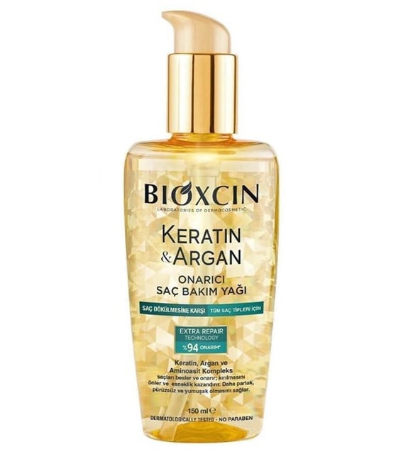 Huile capillaire à la kératine et à l'argan Bioxcin 150 ml