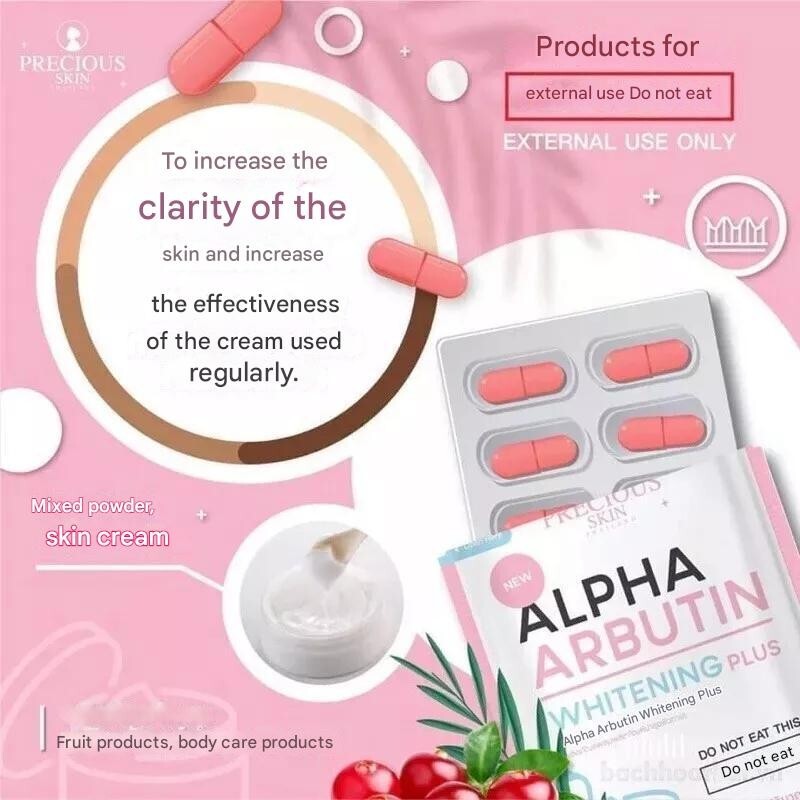 Alpha Precious Skin Whitening Plus powder 10's Mix with cream Lotion 10 capsules